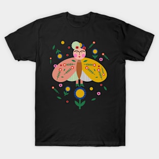 Frida kahlo butterfly colorful summer flowers feminist mexican painter viva la T-Shirt